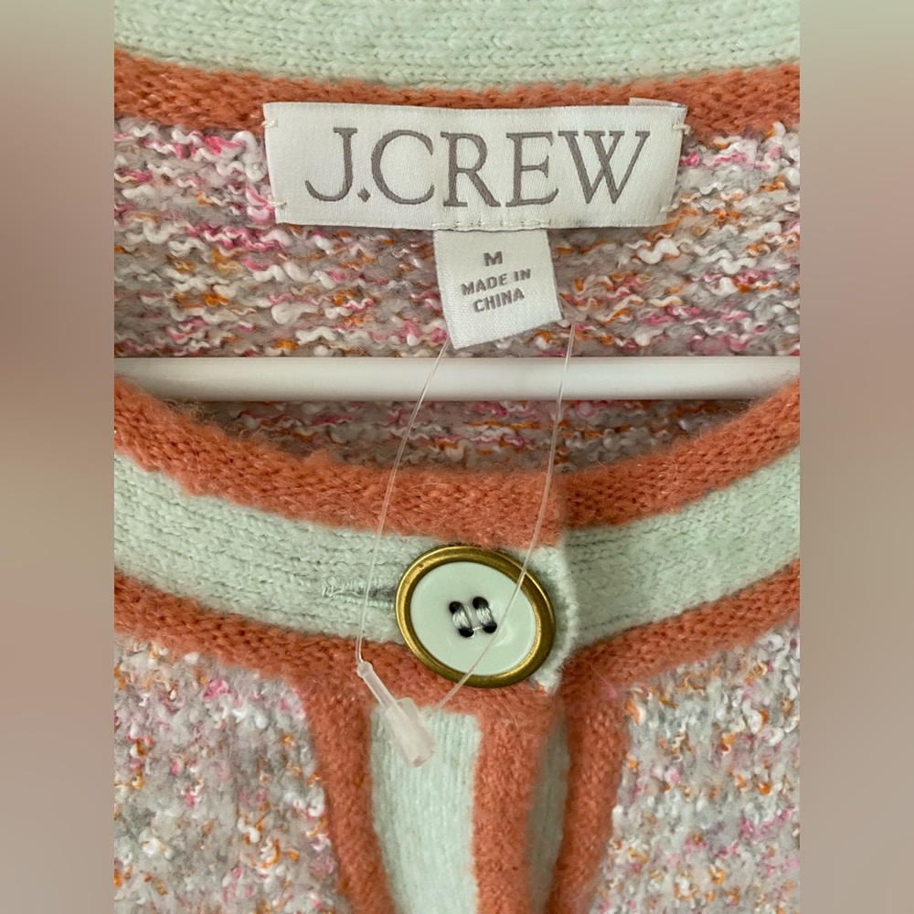 NWOT J. Crew Marled Sweater Lady Jacket Cardigan Ice Pink - Picture 4 of 6